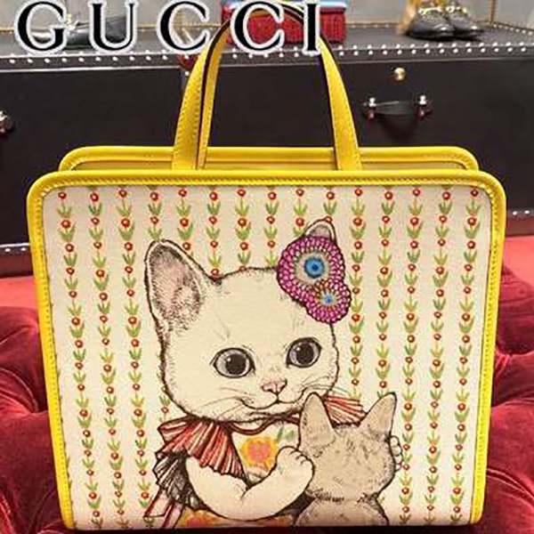 【グッチ×ヒグチユウコ】大人もOKトートバッグ 605614 H6UAH 8954